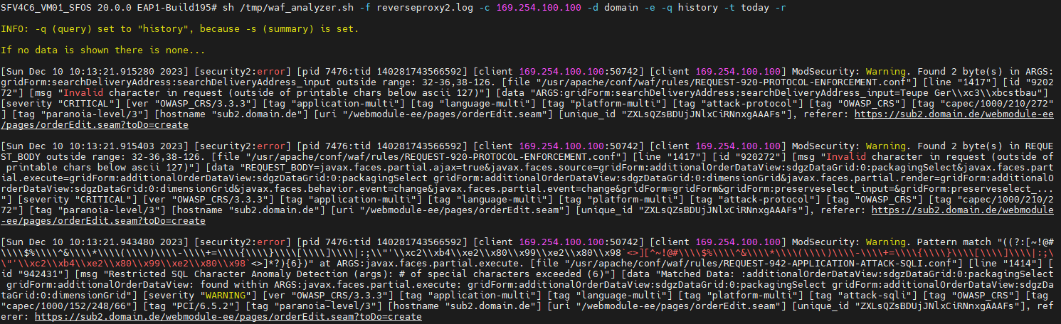 Sophos Firewall reverseproxy.log analysis script