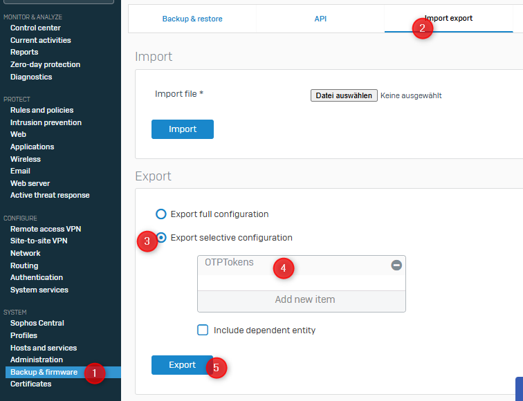 XML export of OTP tokens