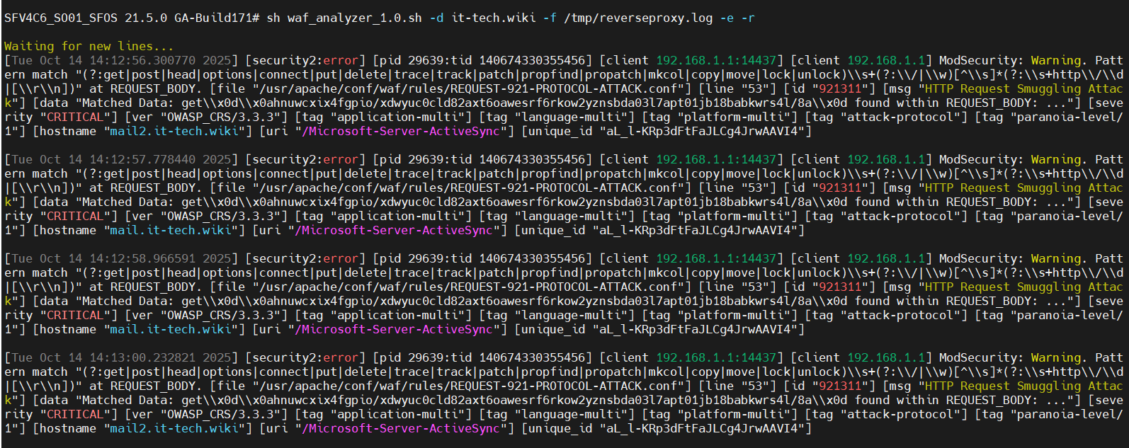 Sophos Firewall reverseproxy.log analysis script