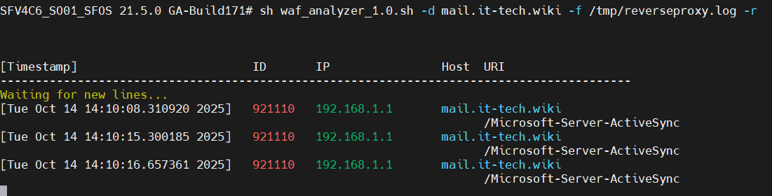 Sophos Firewall reverseproxy.log analysis script